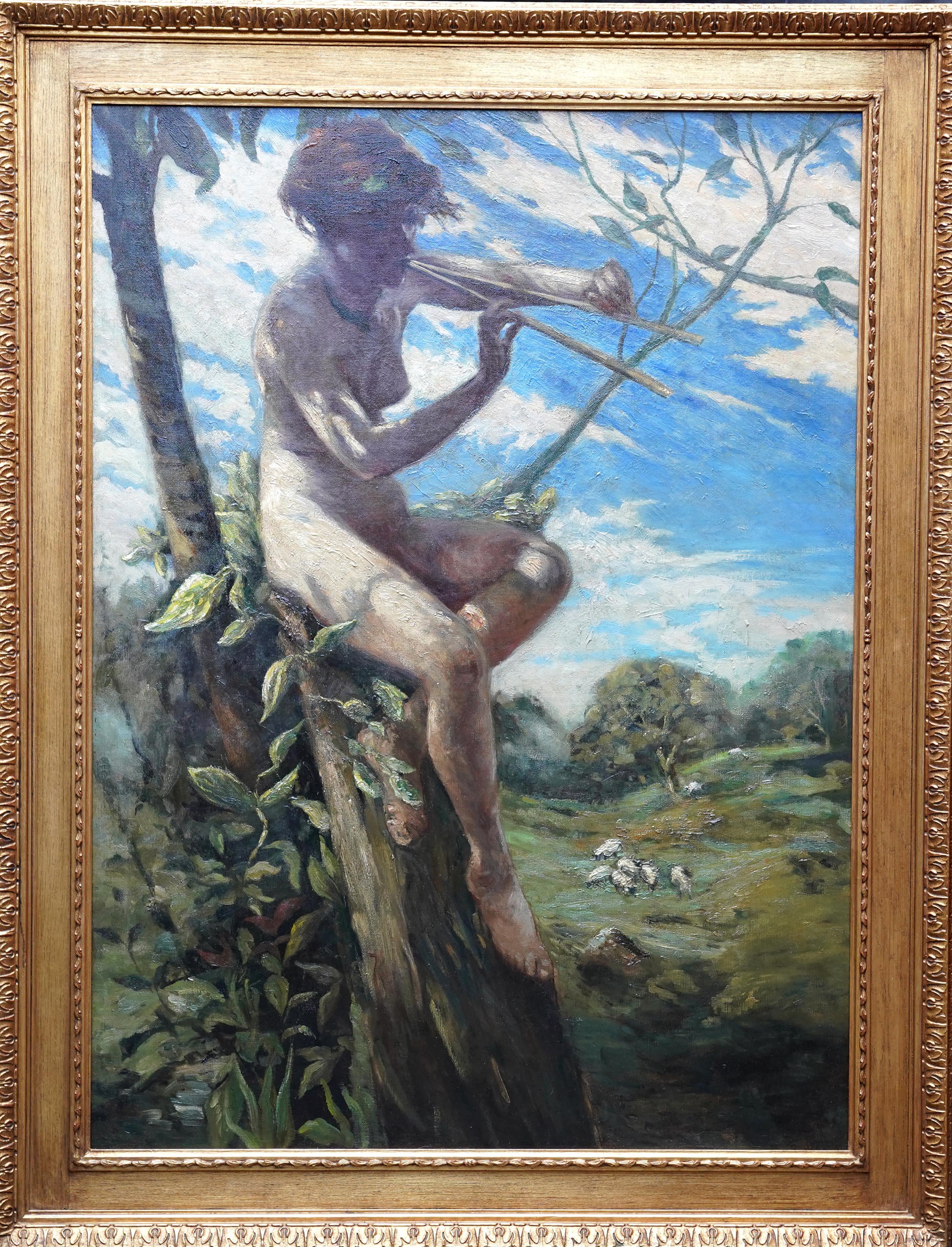 Tree Nymph in a Landscape - American Impressionist 1920's art oil painting