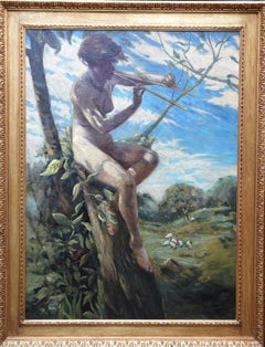 Tree Nymph in a Landscape - American Impressionist 1920's art oil painting