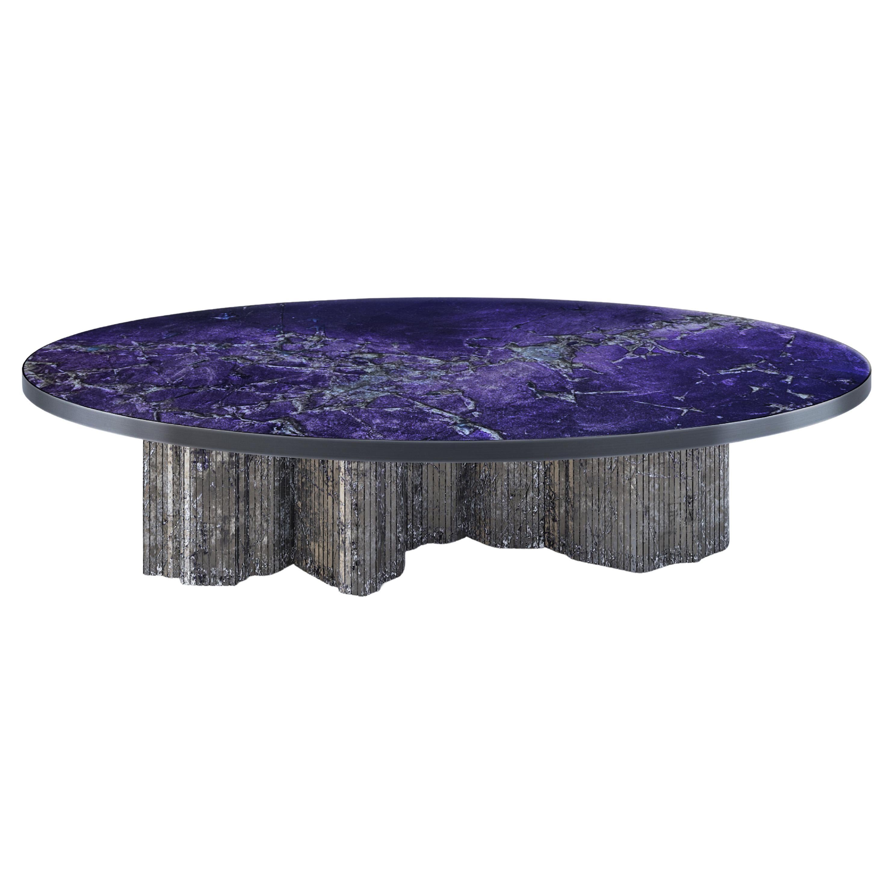 Lillian Gorbachincky Atelier Apollo Dining Table Featuring Signature Art Glass For Sale