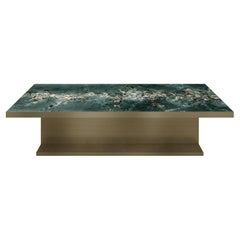 Lillian Gorbachincky Atelier KORA Bronze Dining Table/Crystalized Green ArtGlass