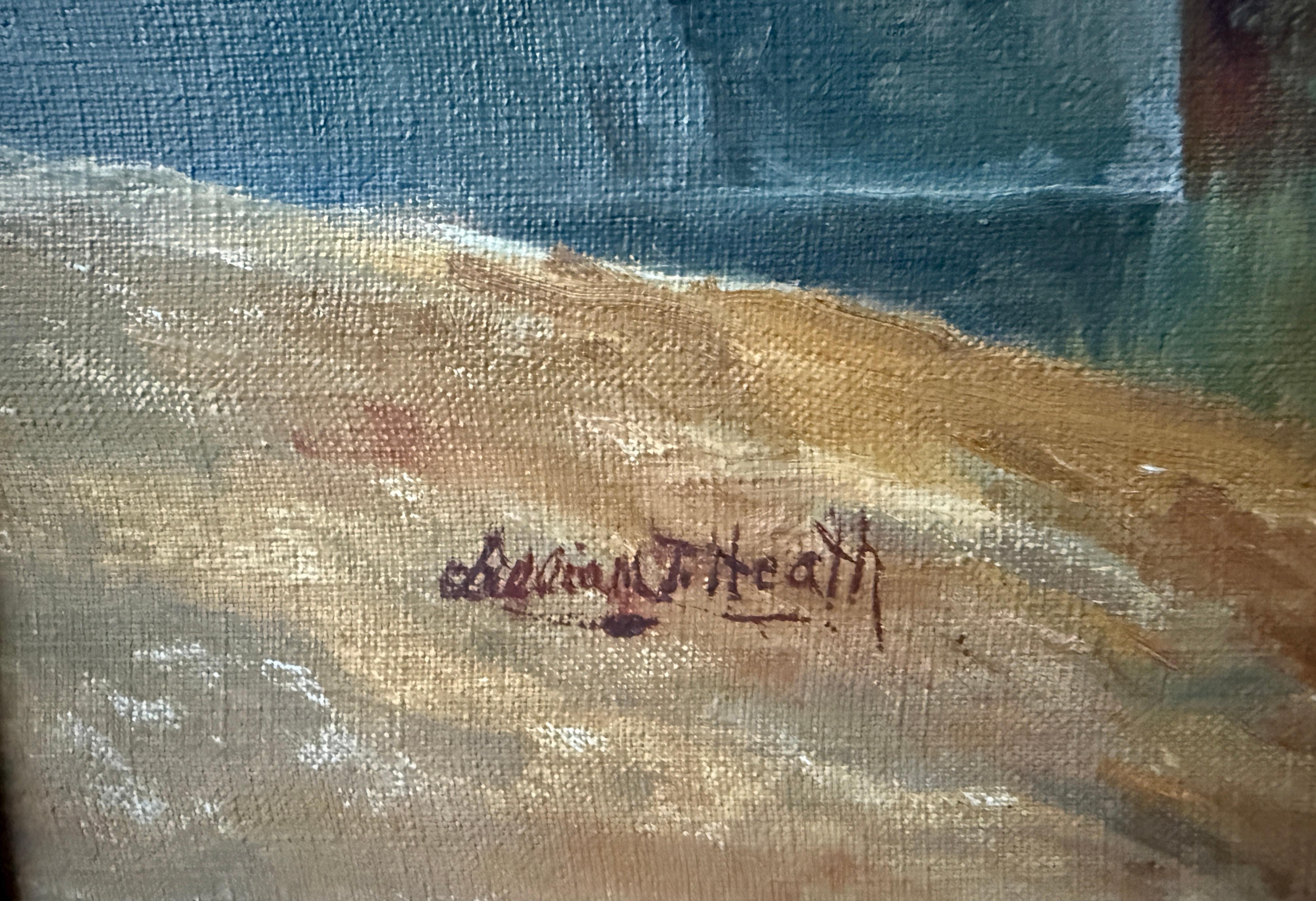 Santa Cruz Forest Carbonero Creek Early morning Original Oil by Lilllian Heath - Brown Landscape Painting by Lillian Heath