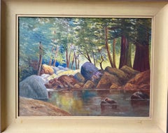 Santa Cruz Forest Carbonero Creek Early morning Original Oil by Lilllian Heath