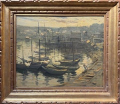 "Golden Harbor, Gloucester" Lillian Mathilde Genth, Golden Hour, Reflections