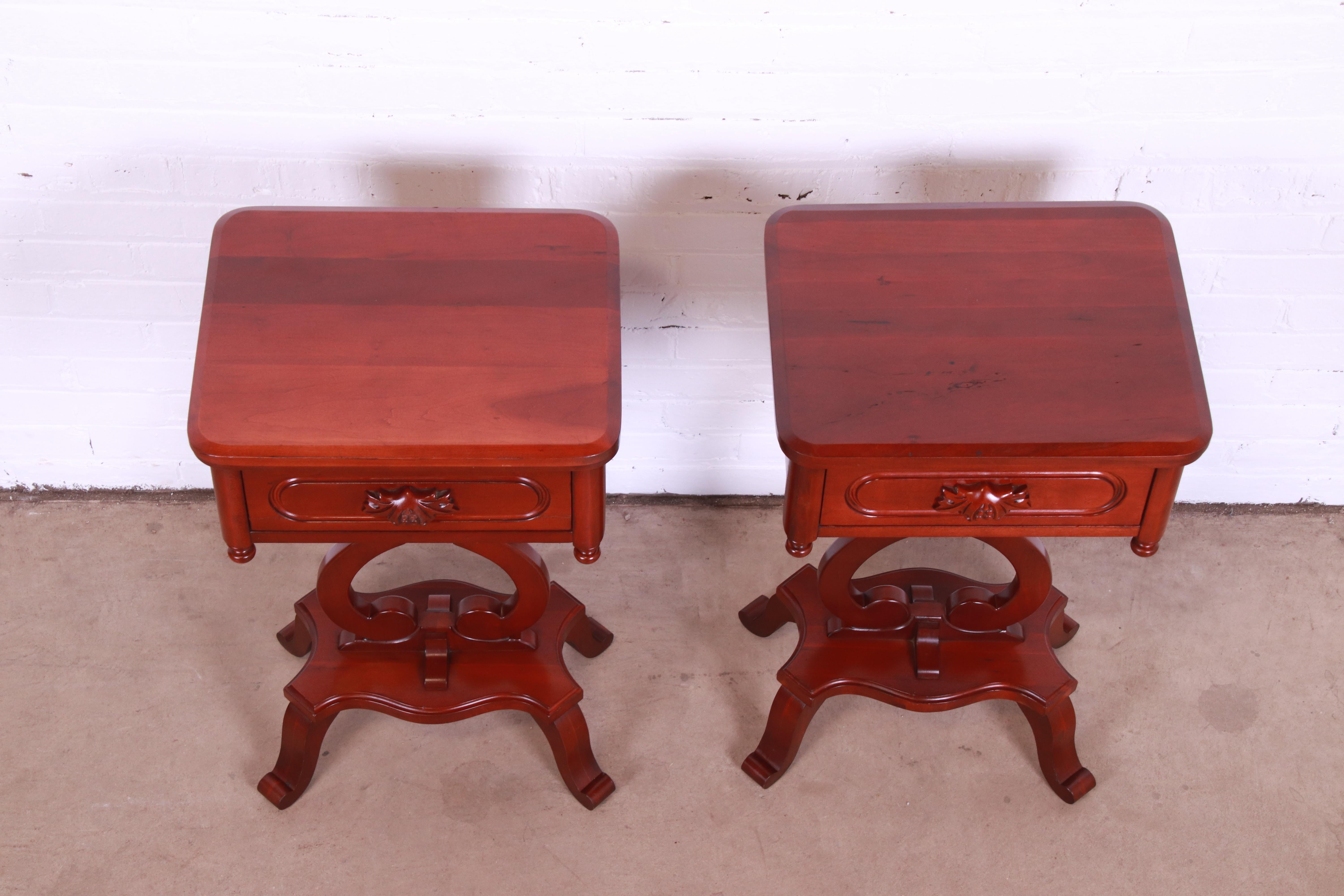 Lillian Russell Collection Victorian Cherry Nightstands by Davis Cabinet Co. 4