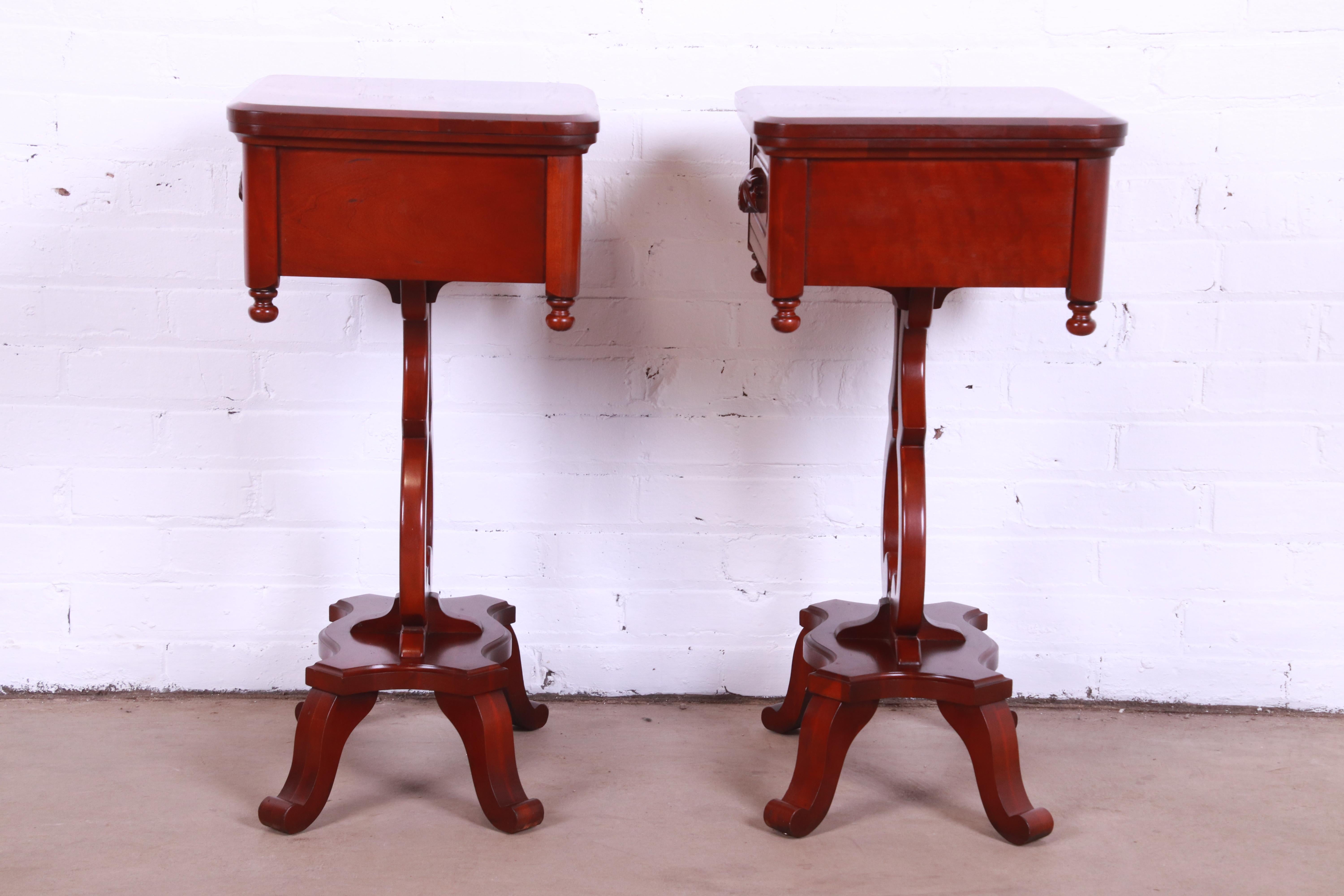 Lillian Russell Collection Victorian Cherry Nightstands by Davis Cabinet Co. 8