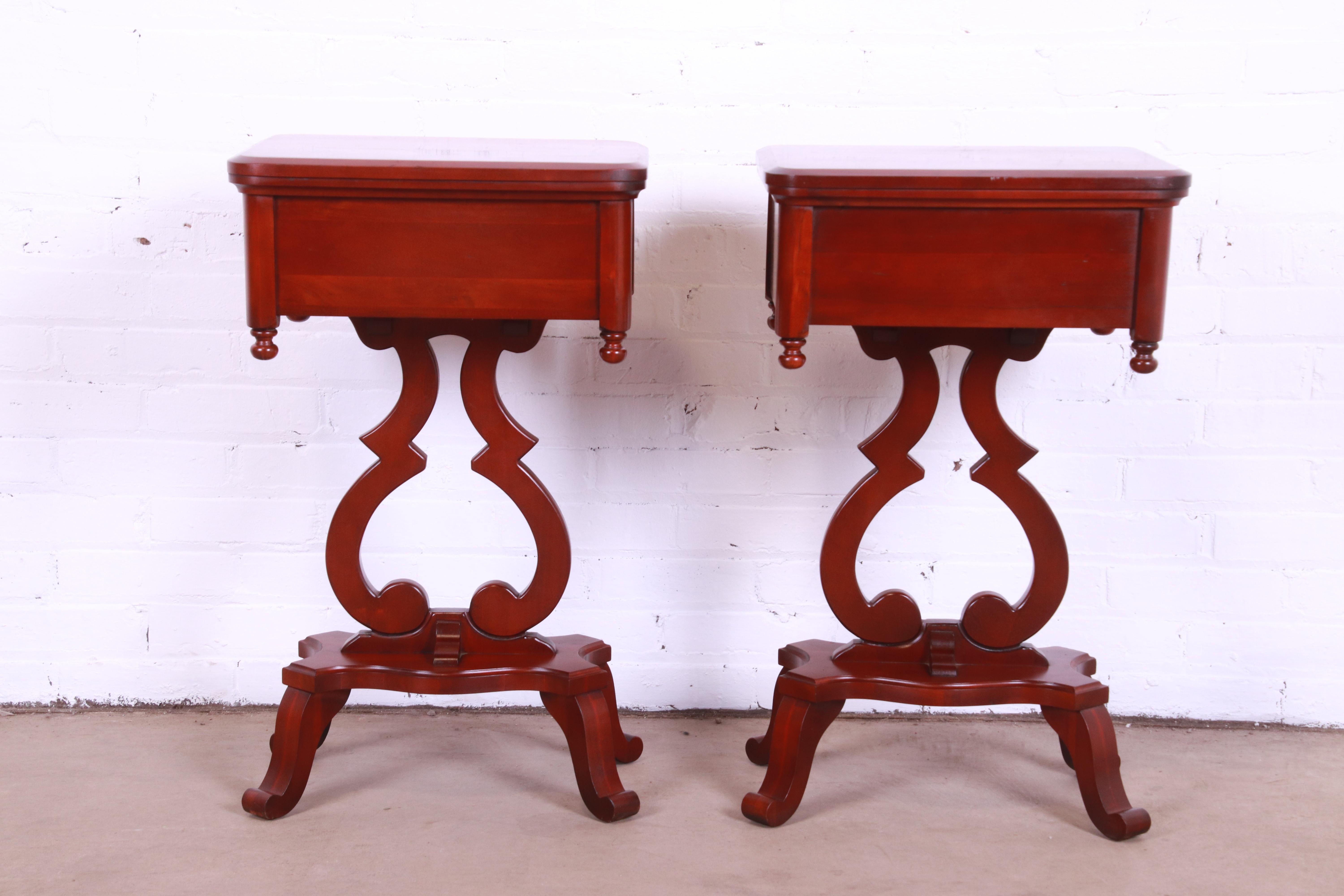 Lillian Russell Collection Victorian Cherry Nightstands by Davis Cabinet Co. 9