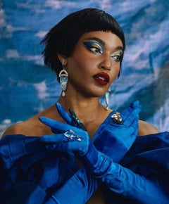 Lillian Shalom Oil Painted Sky Statement Earrings With Pearls