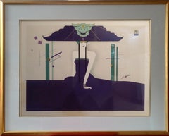 Templo Violeta, serigrafía Art Decó de Lillian Shao