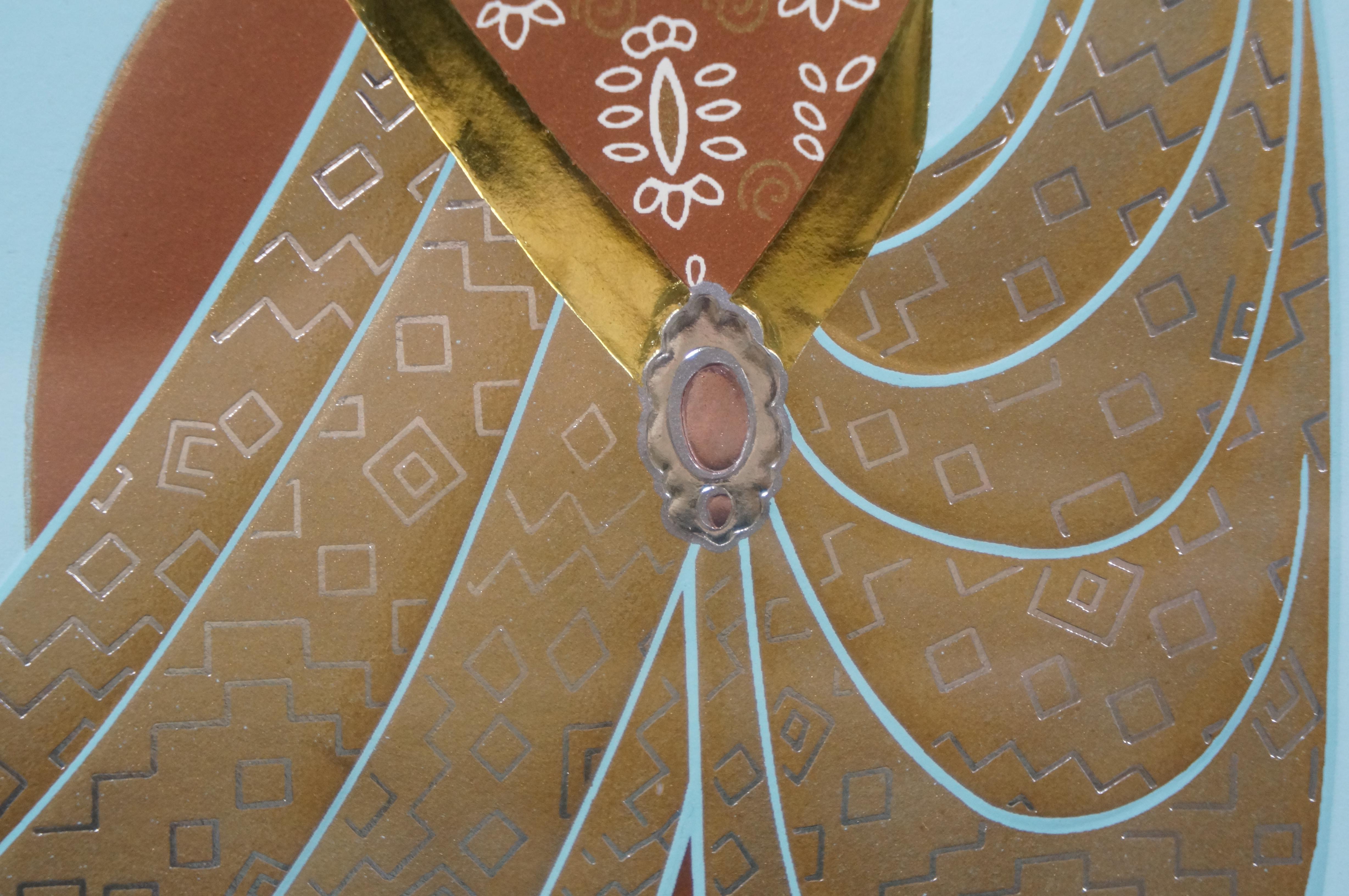 Lillian Shao Groß signiert Triumph Art Deco Stil Metallic Serigraphie Druck 1991 im Angebot 6