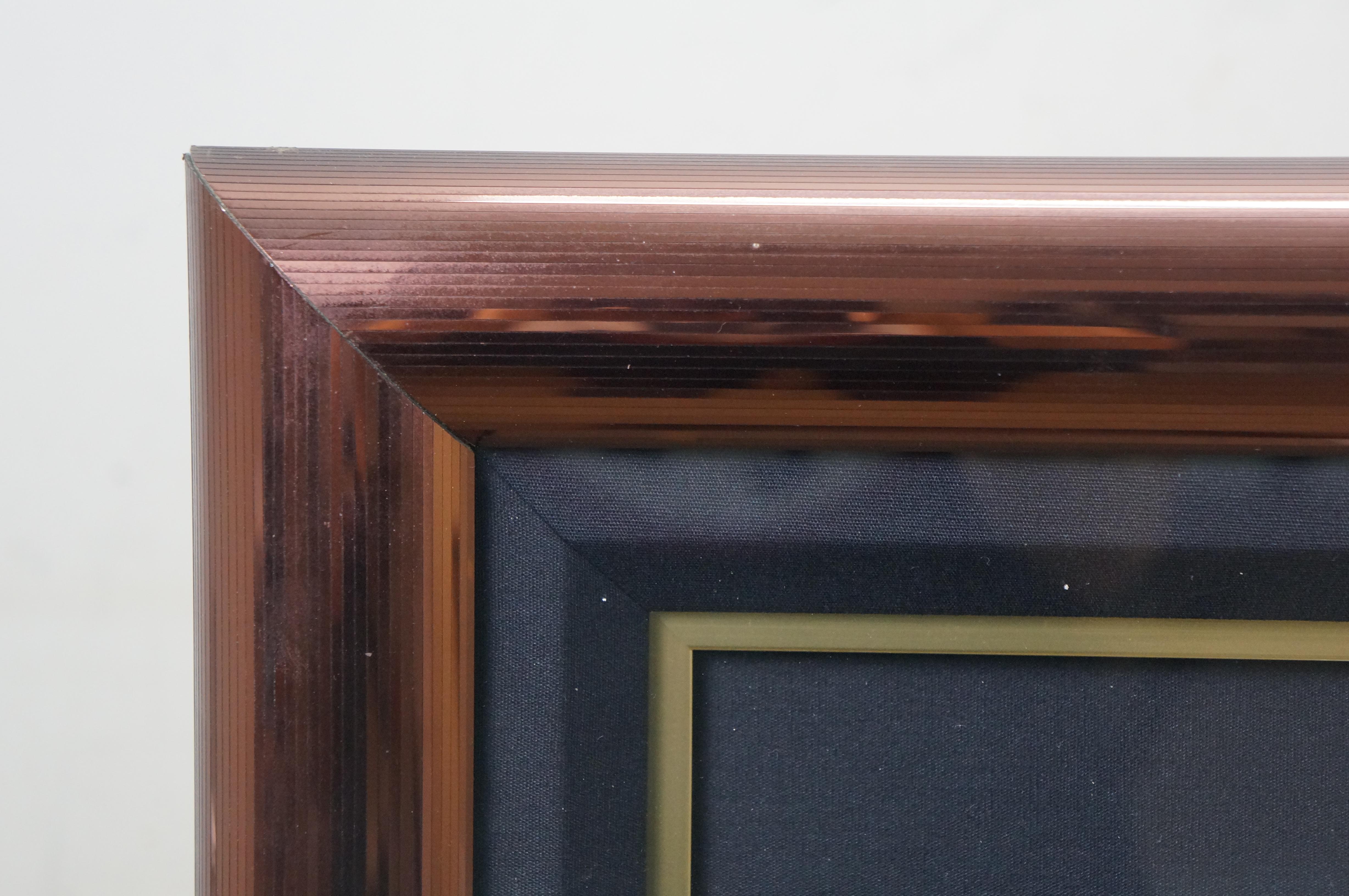 Lillian Shao Groß signiert Triumph Art Deco Stil Metallic Serigraphie Druck 1991 (20. Jahrhundert) im Angebot