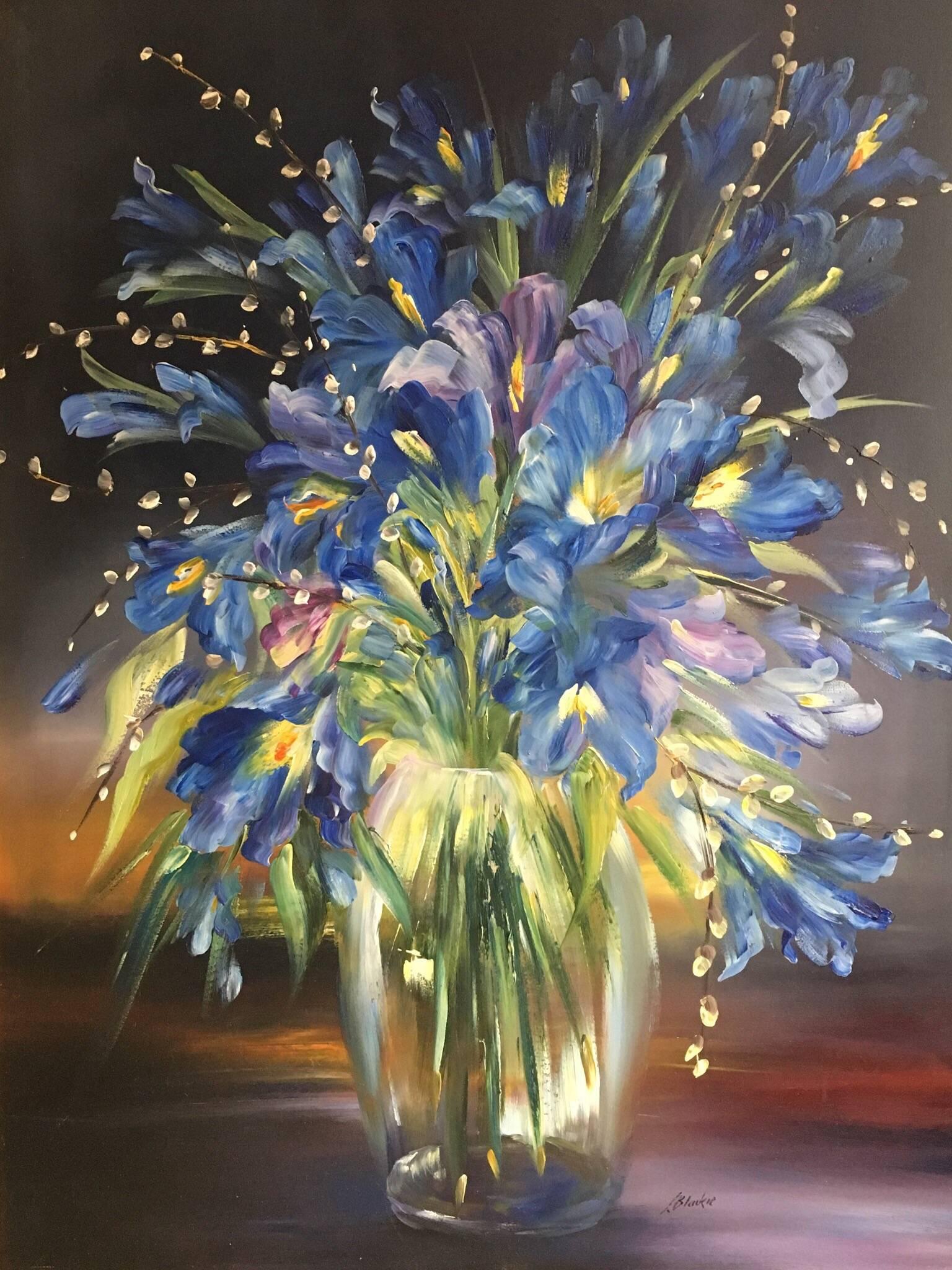 Lillias Blackie Interior Painting - Blue Flowers