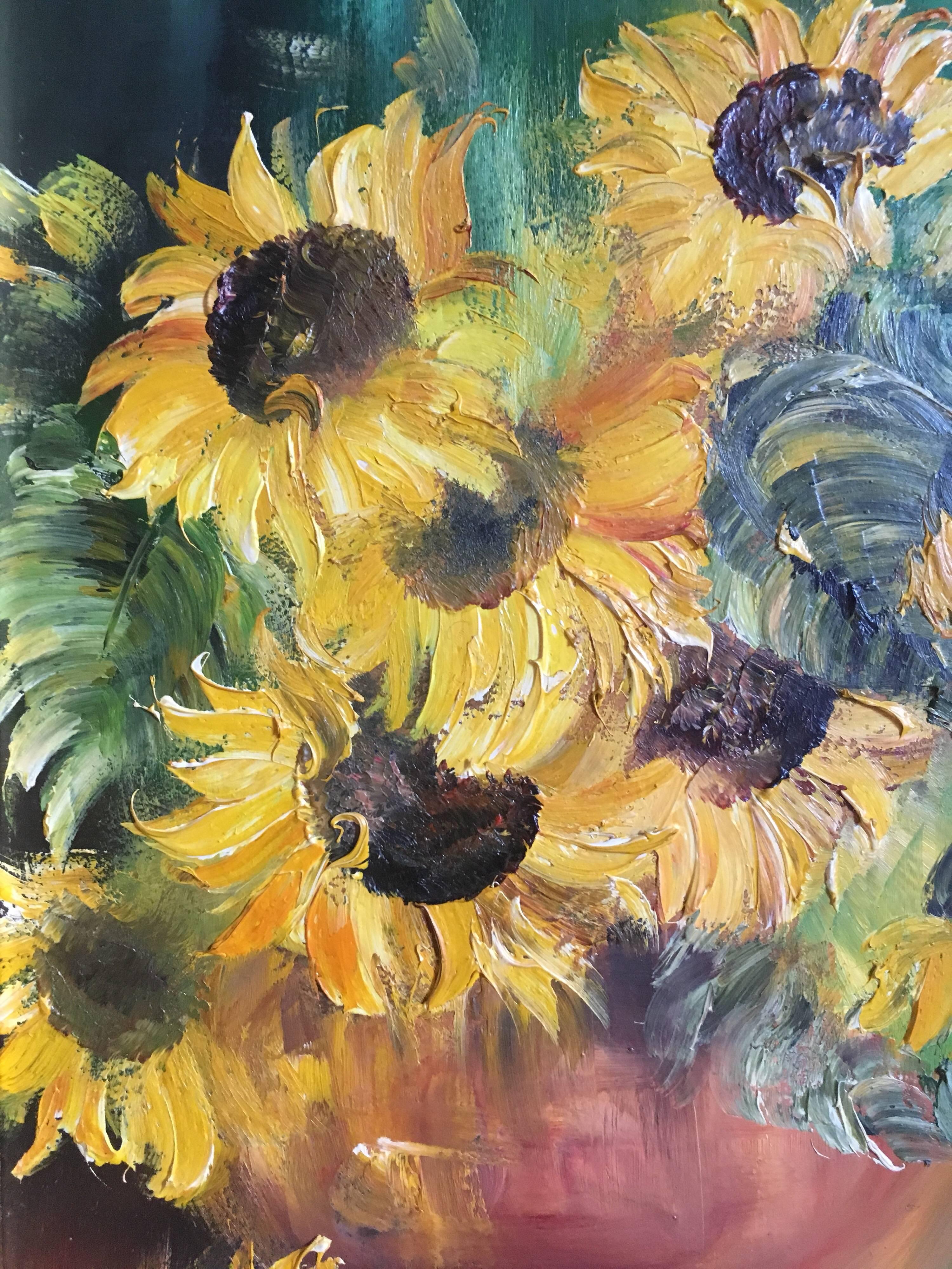 sunflower impressionist painting