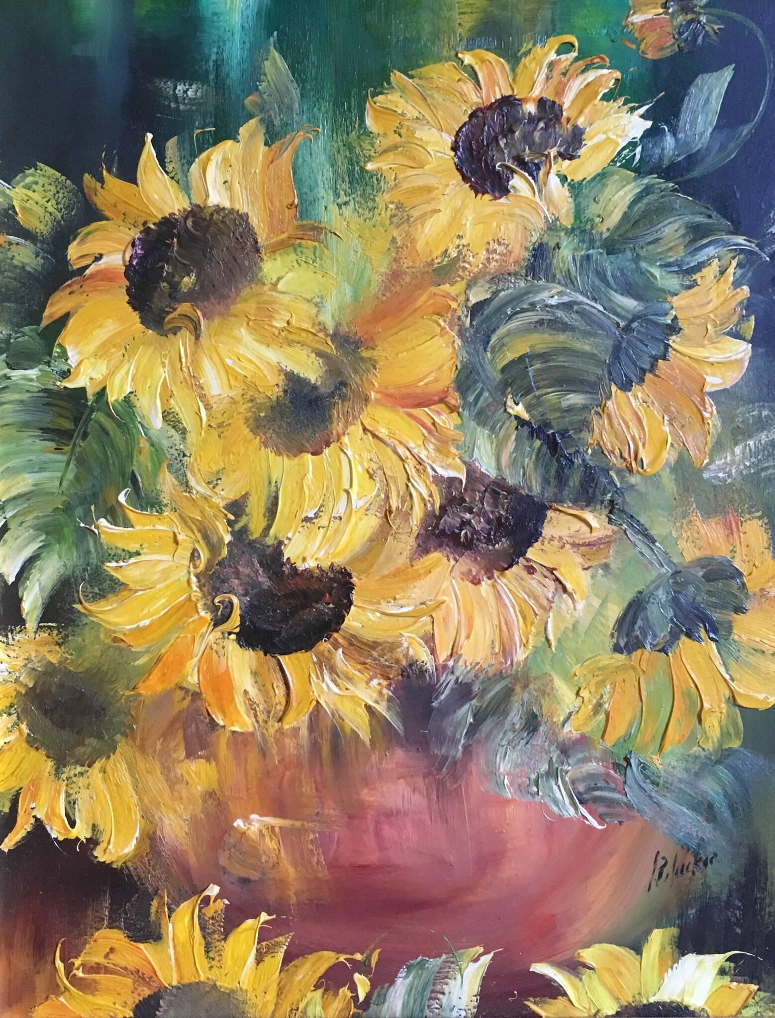 Lillias Blackie Interior Painting - Sunflowers, Impressionist Oil Painting