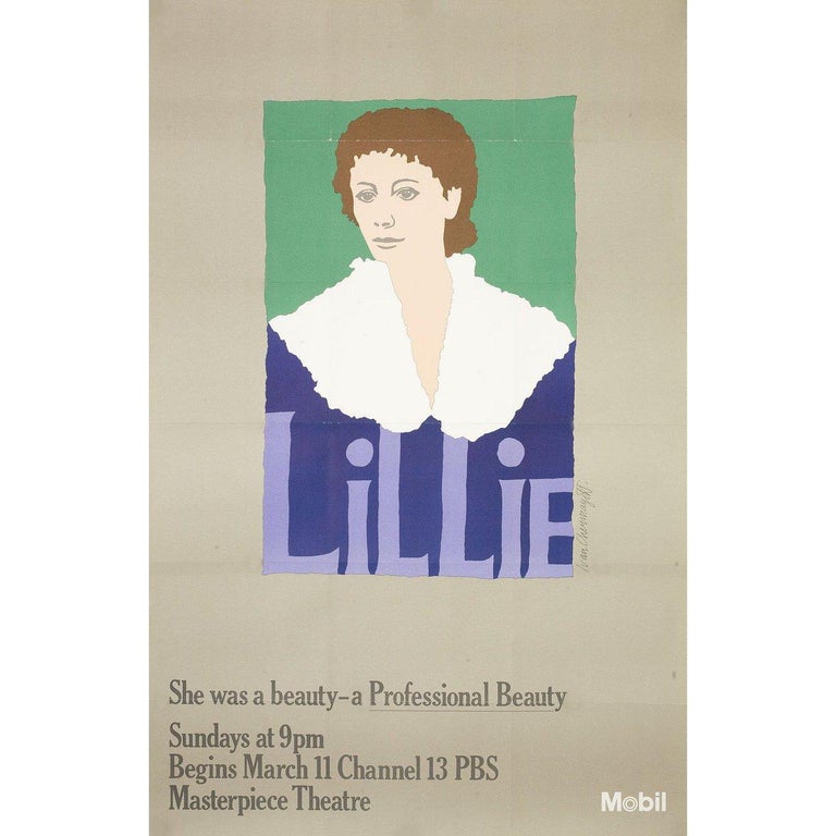 Original 1978 U.S. A0 poster by Ivan Chermayeff for Lillie (1978). Very good-fine condition, folded. Many original posters were issued folded or were subsequently folded. Please note: the size is stated in inches and the actual size can vary by an