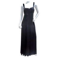 Retro Lillie Rubin 1960s Black Carwash Maxi Dress