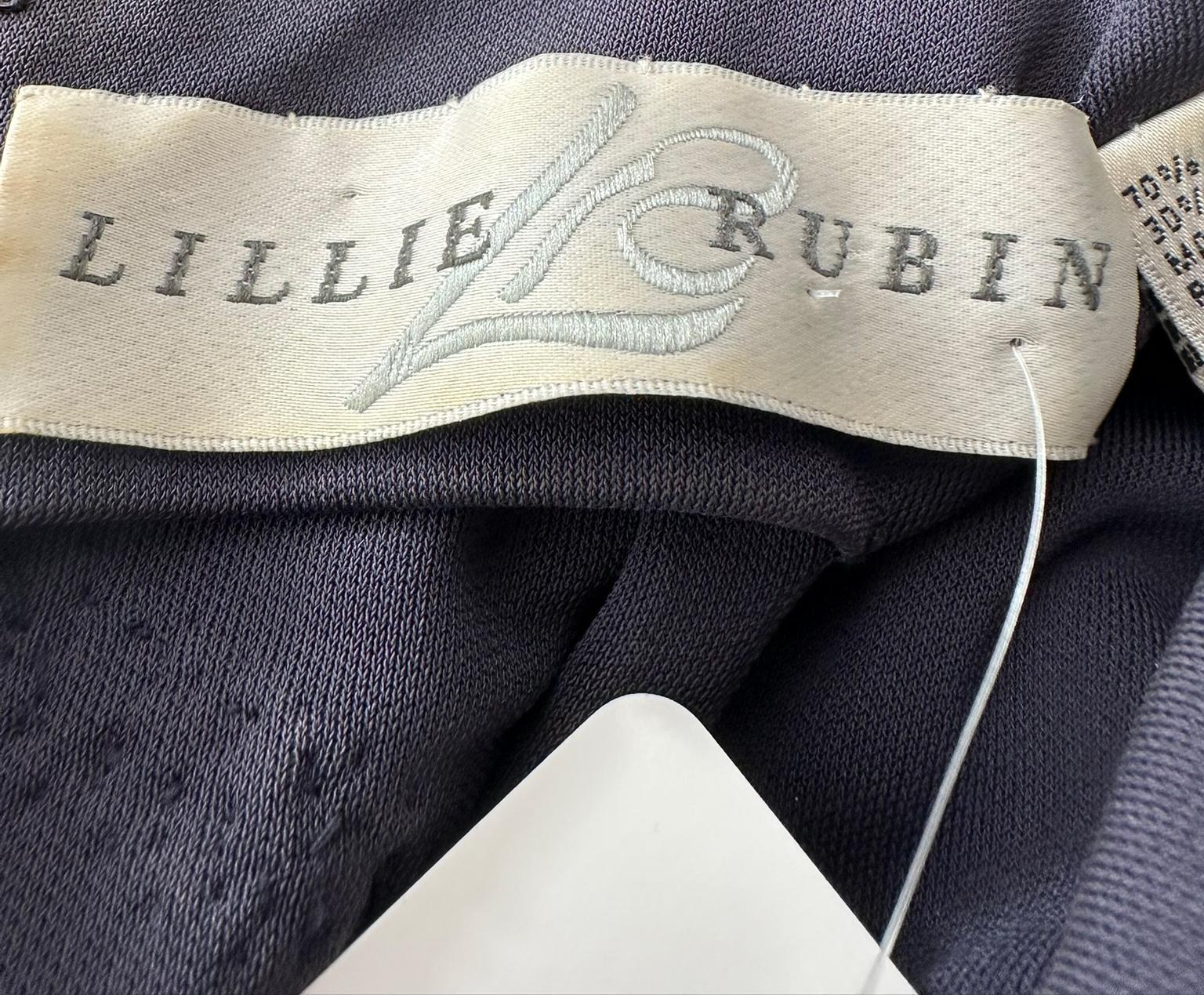 Lillie Rubin Dunkelblauer Krepp Glitzerndes Blaues Glasperlen-Maxi-Kleid 4 im Angebot 10