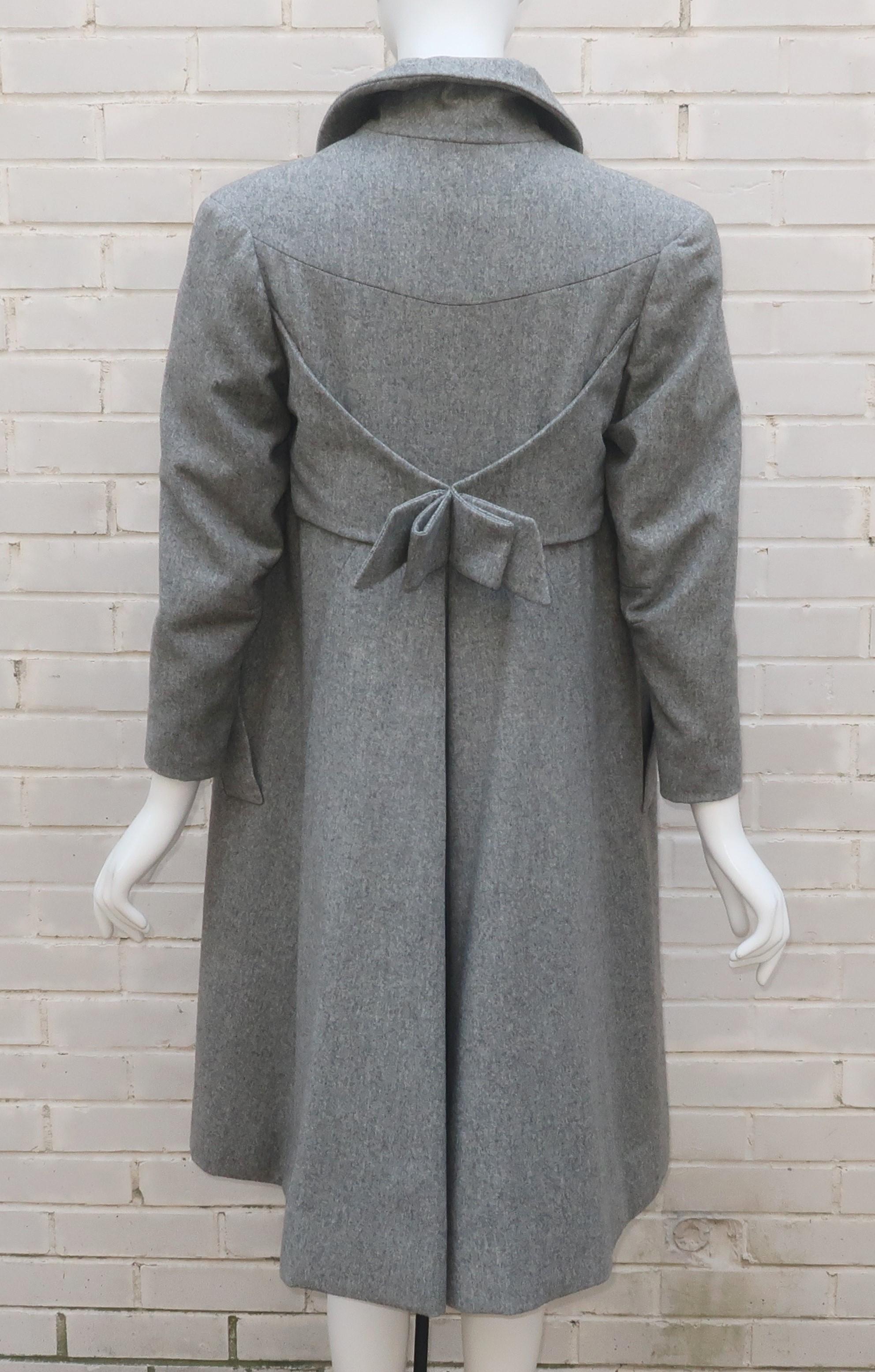 Women's Lillie Rubin Dove Gray Wool Dress & Coat Set, 1950's