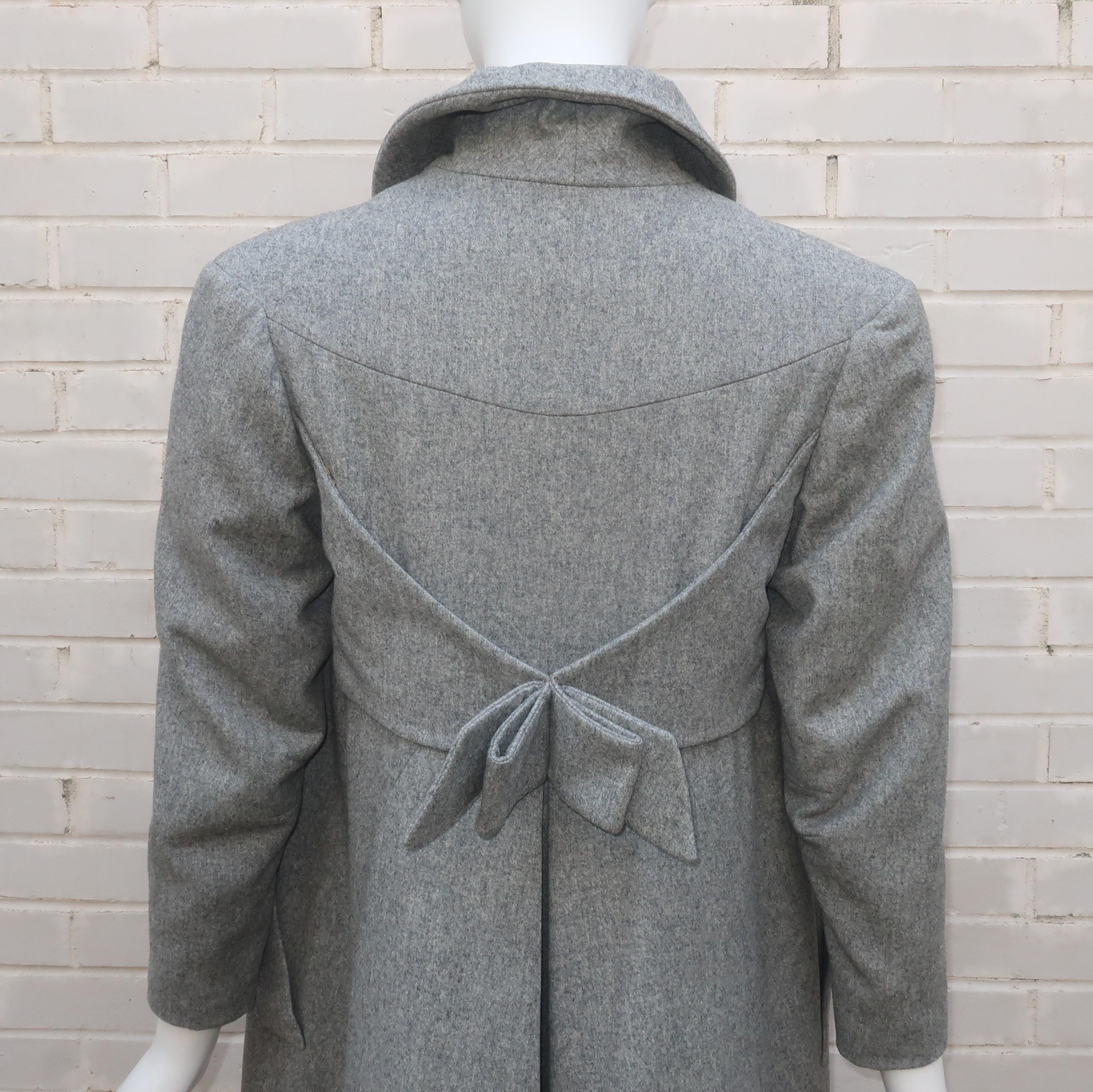 Lillie Rubin Dove Gray Wool Dress & Coat Set, 1950's 1