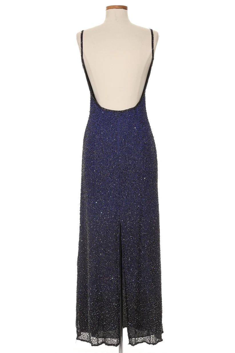 Vestido midi de lentejuelas Lillie Rubin Ombre Negro en venta