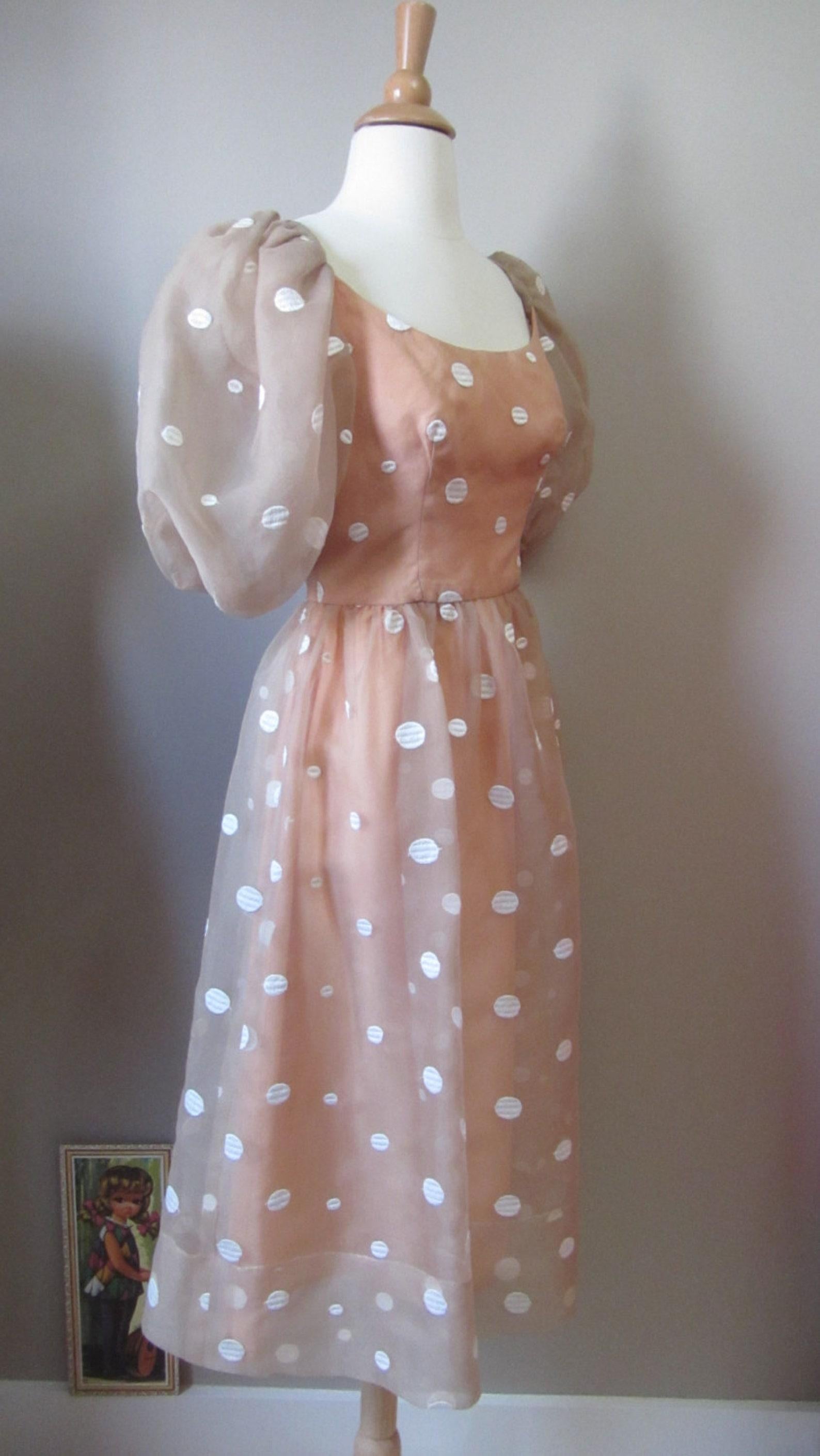 Lillie Rubin Polka Dot Dress, Circa 1980s In Excellent Condition For Sale In Brooklyn, NY