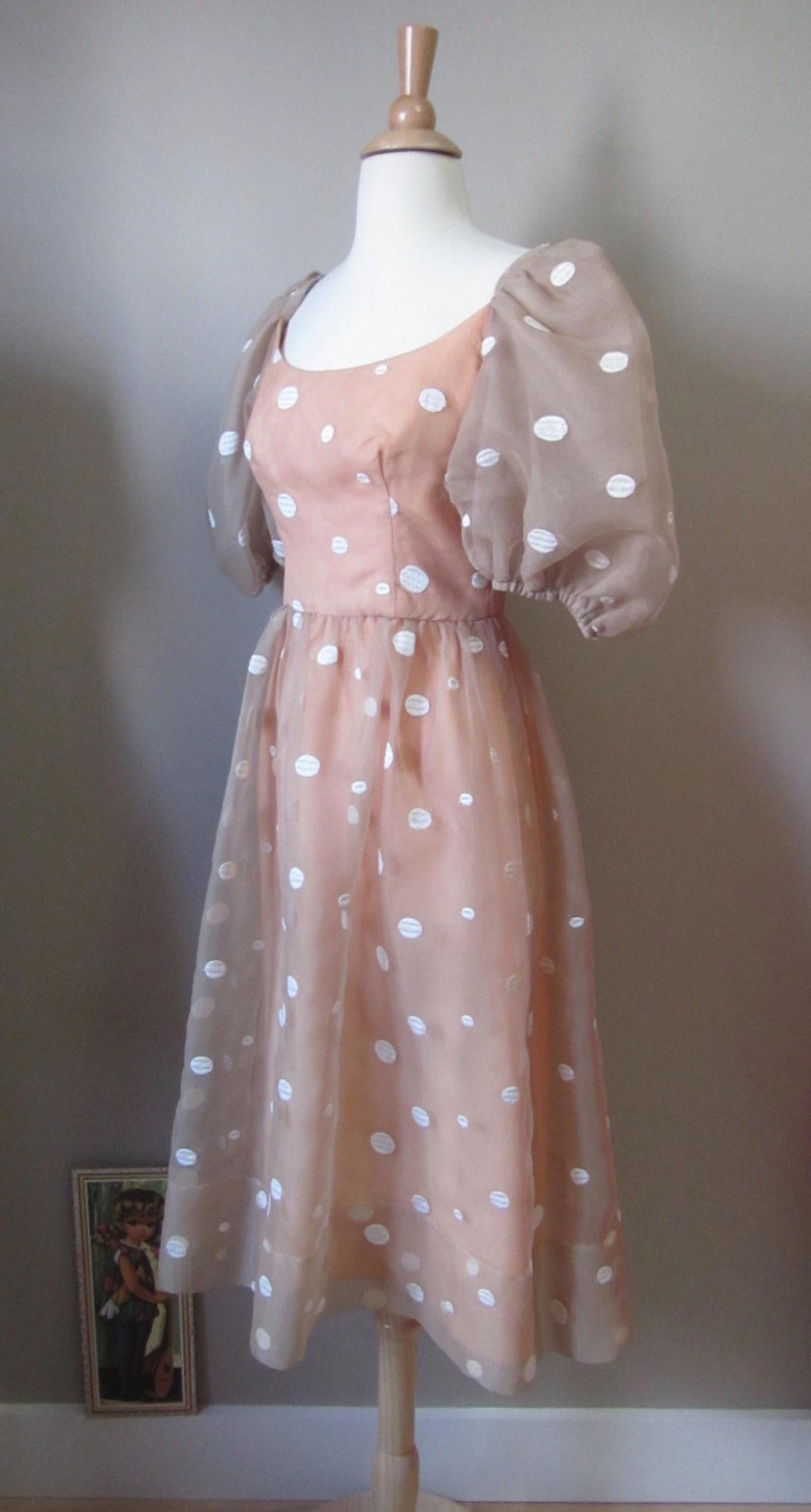 Lillie Rubin Polka Dot Dress, Circa 1980s For Sale 1