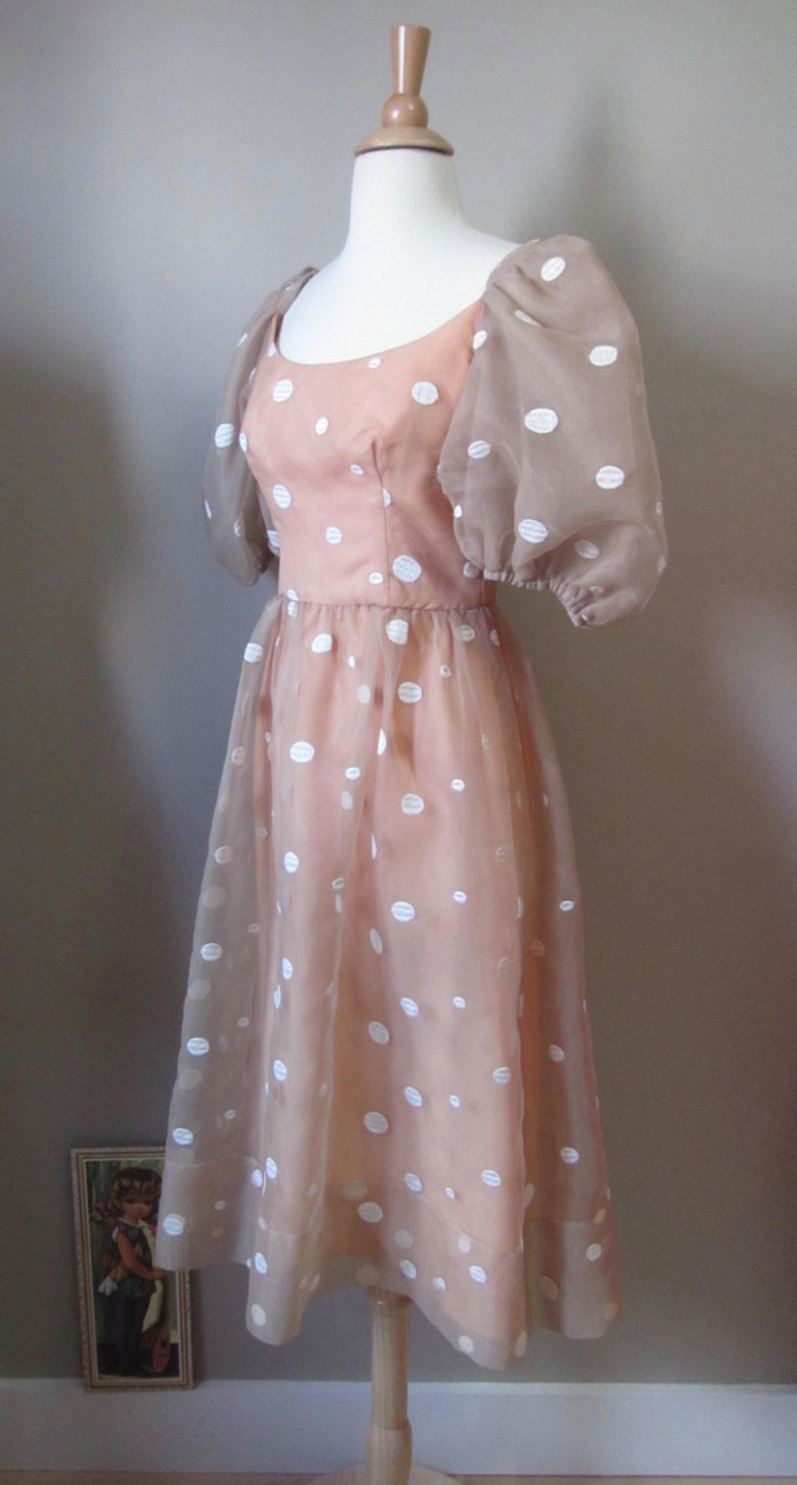 Women's Lillie Rubin Polka Dot Dress, Circa 1980s For Sale