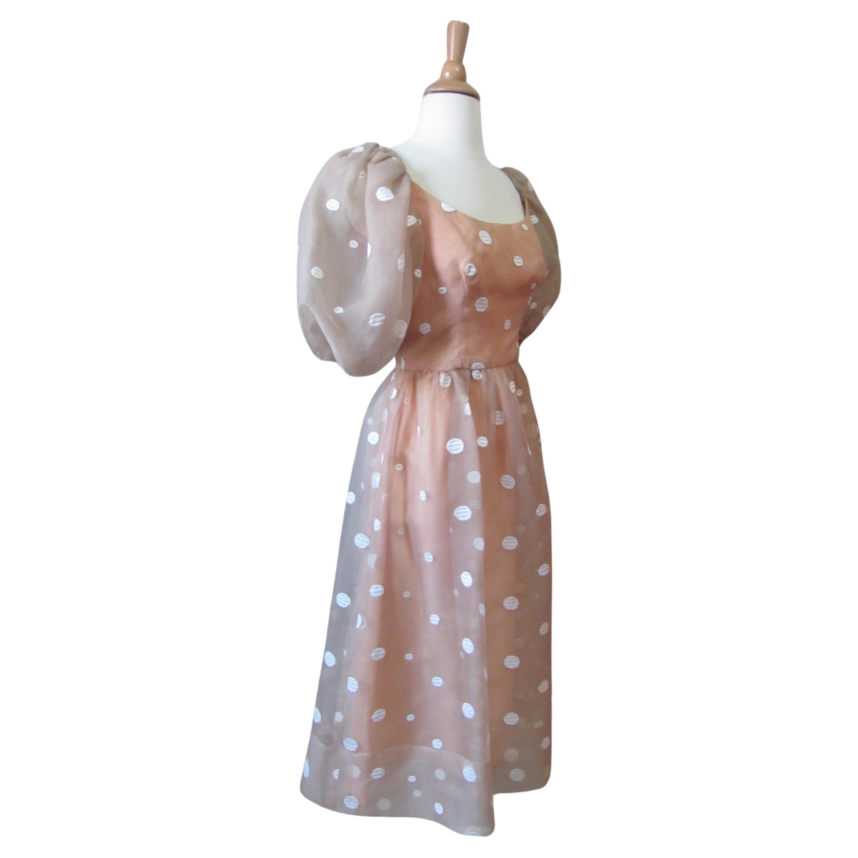 Lillie Rubin Polka Dot Dress, Circa 1980s For Sale