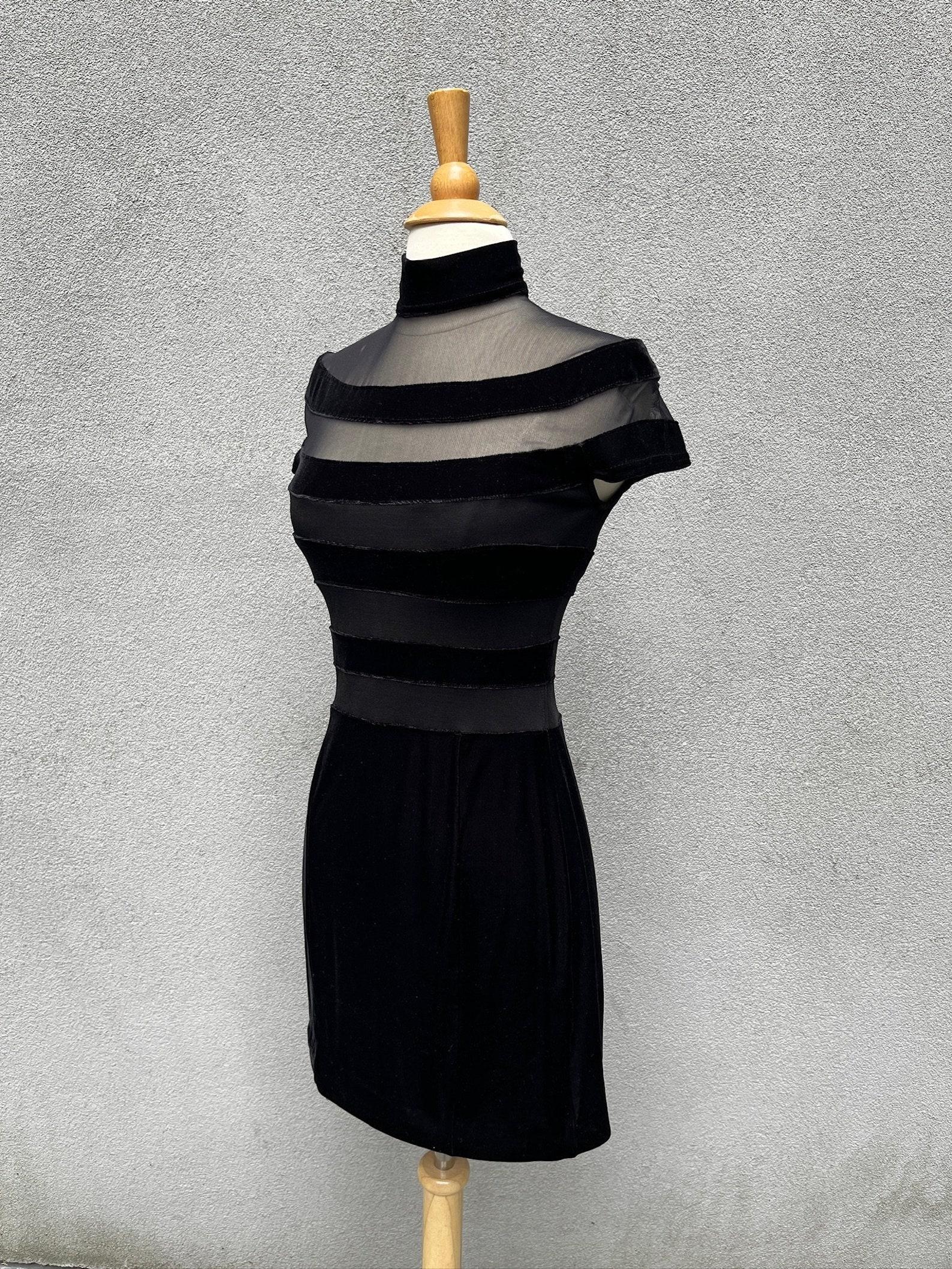 Lillie Rubin velvet paneled body con mini dress For Sale 2
