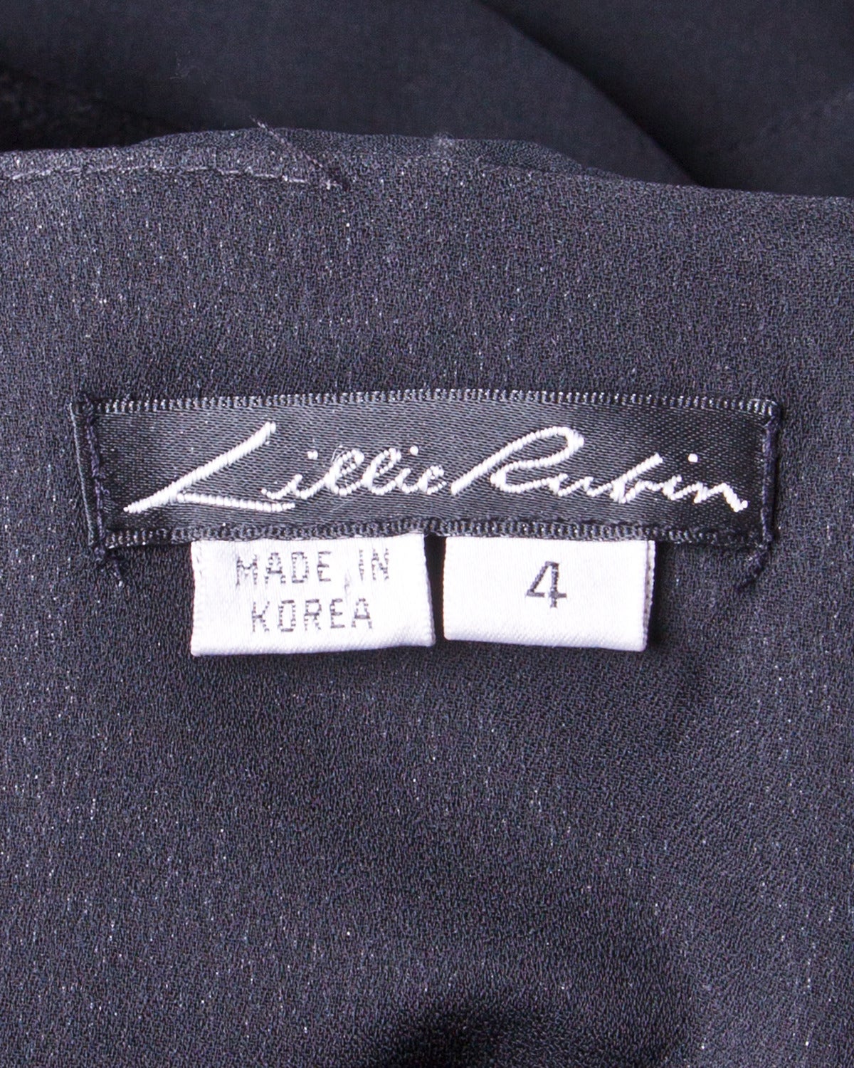 Lillie Rubin - Robe de soirée vintage sans bretelles en mousseline de soie noire à volants en vente 3