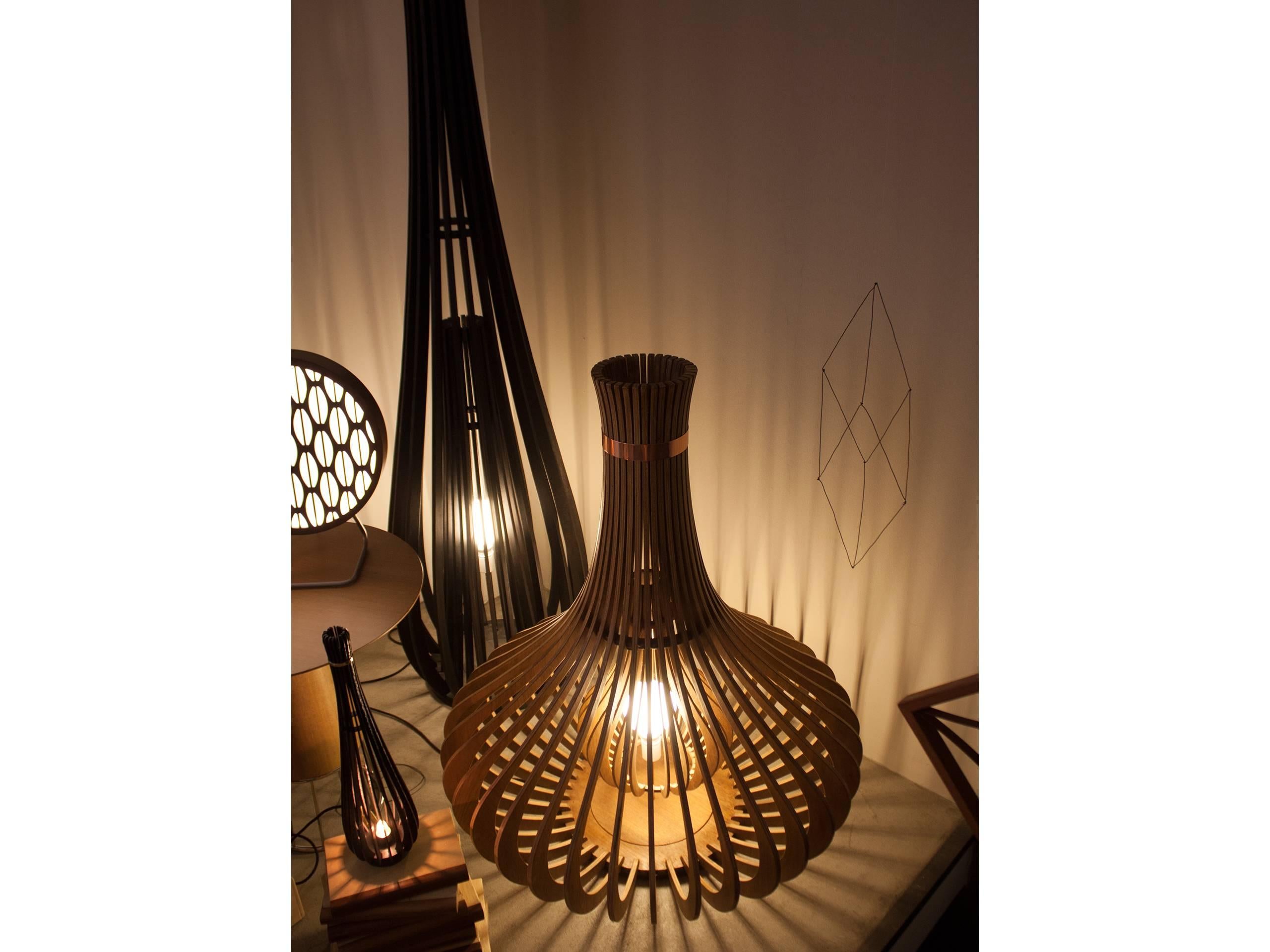 Lilliput Brazilian Contemporary Wood Floor Lamp by Lattoog 1