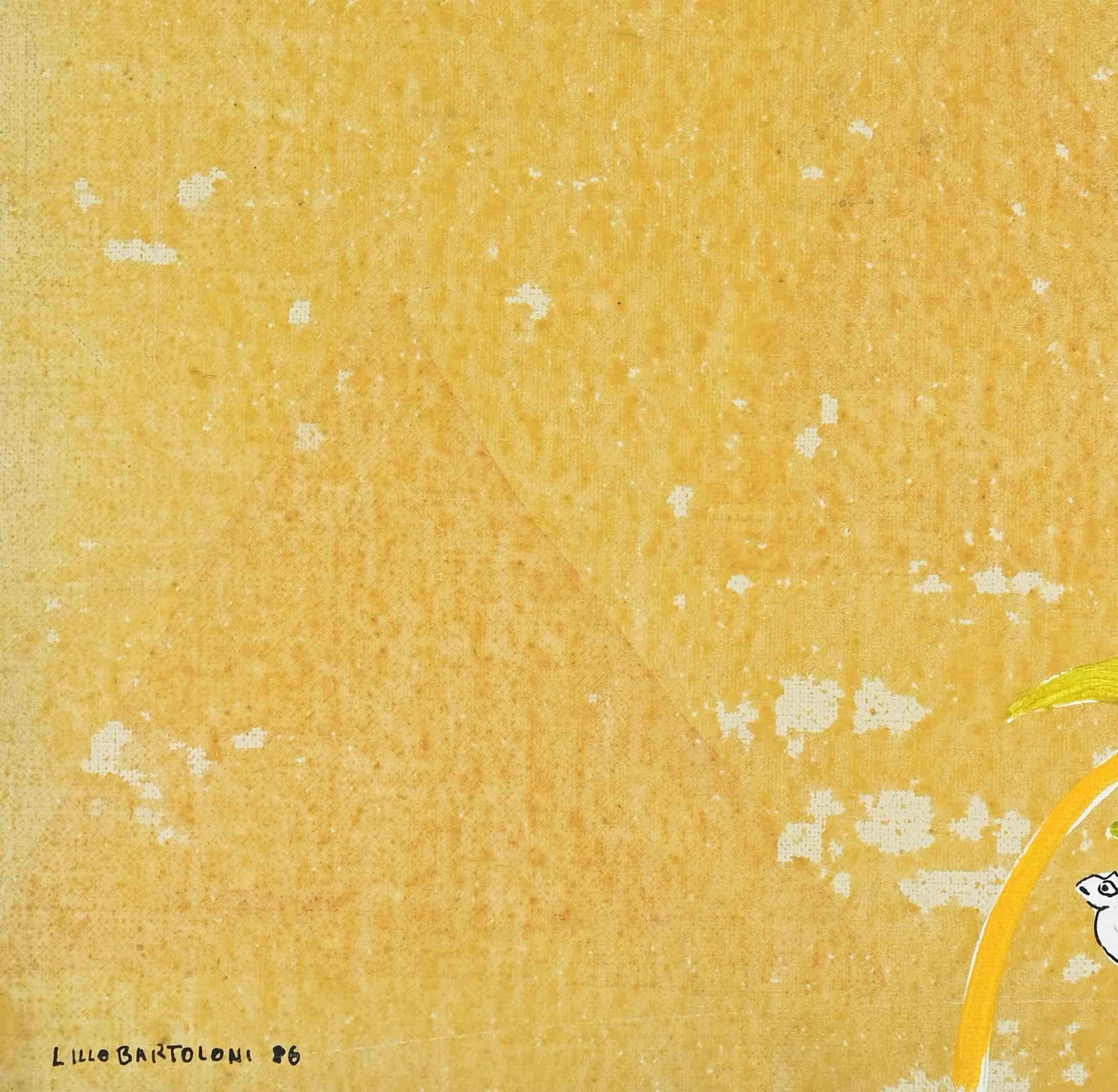 The Camel and the Desert - Paint by Lillo Bartoloni - 1986 For Sale 1