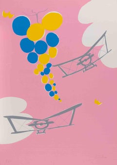 Airplanes - Lithograph by Lillo Bartoloni - 1980s