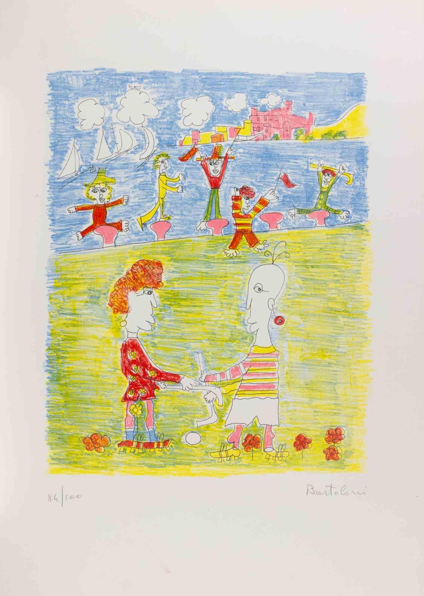 Lithograph realized in the early 1980s.

Hand signed and numbered.

Edition of 100.

Hand signed and numbered.