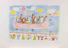 In the Port - Lithograph by Lillo Bartoloni - 1980s