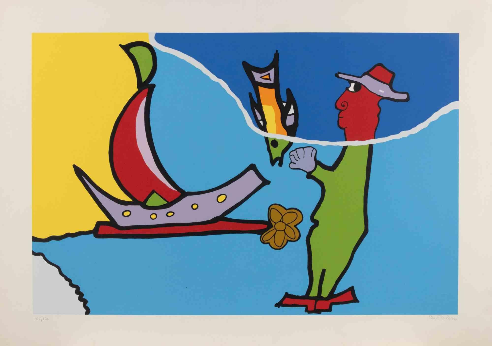 The Sea - Screenprint by Lillo Bartoloni - 1980s