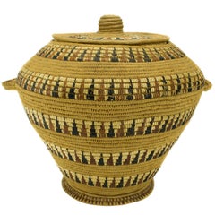 Antique Lillooet Lidded Storage Basket