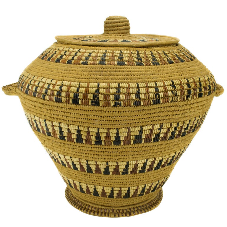 Lillooet Lidded Storage Basket For Sale at 1stDibs