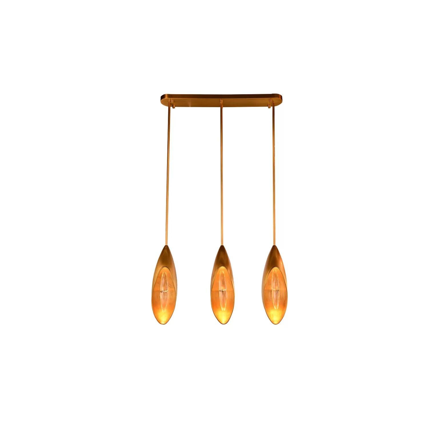 Lilly 3 Light Island Pendant Lamp by Dainte
Dimensions: Ø 70 x H 90 cm.
Materials: Crystal and brass. 

Lily flowers symbolize purity and devotion. The collection illustrates minimalistic and elegant silhouettes with complementary colors. The entire