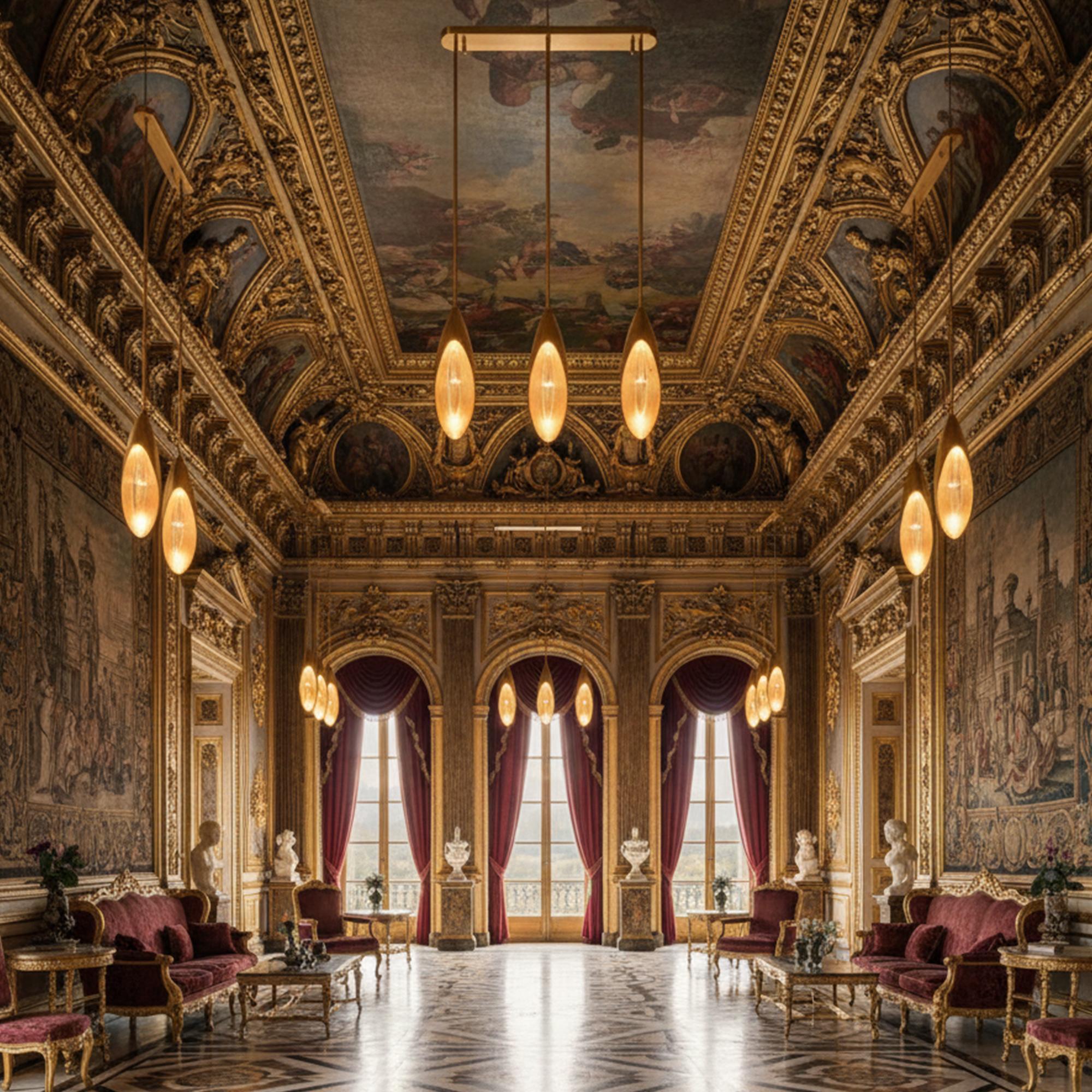 Lilly Chandelier - Elegantes Messing - Lilienblüten-Design mit anpassbaren Optionen (amerikanisch) im Angebot