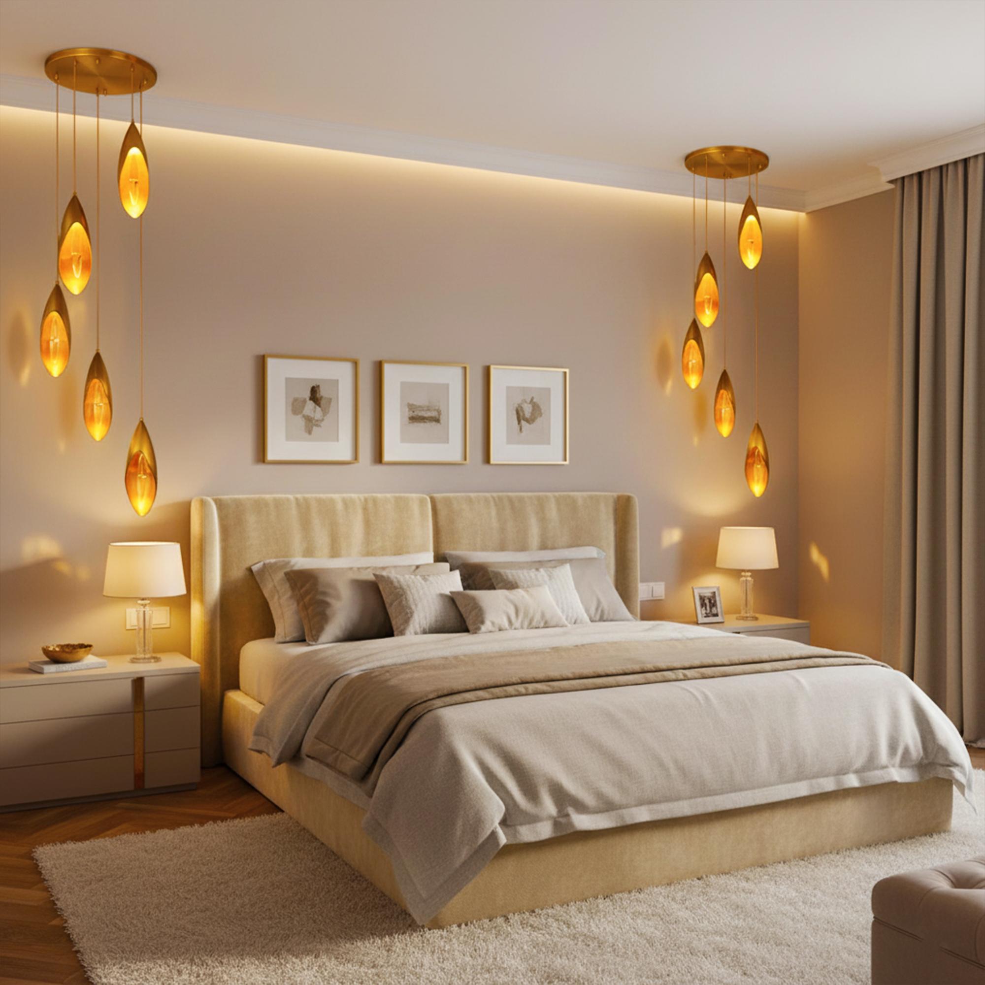 Lilly Chandelier - Elegantes Messing - Lilienblüten-Design mit anpassbaren Optionen im Angebot 1