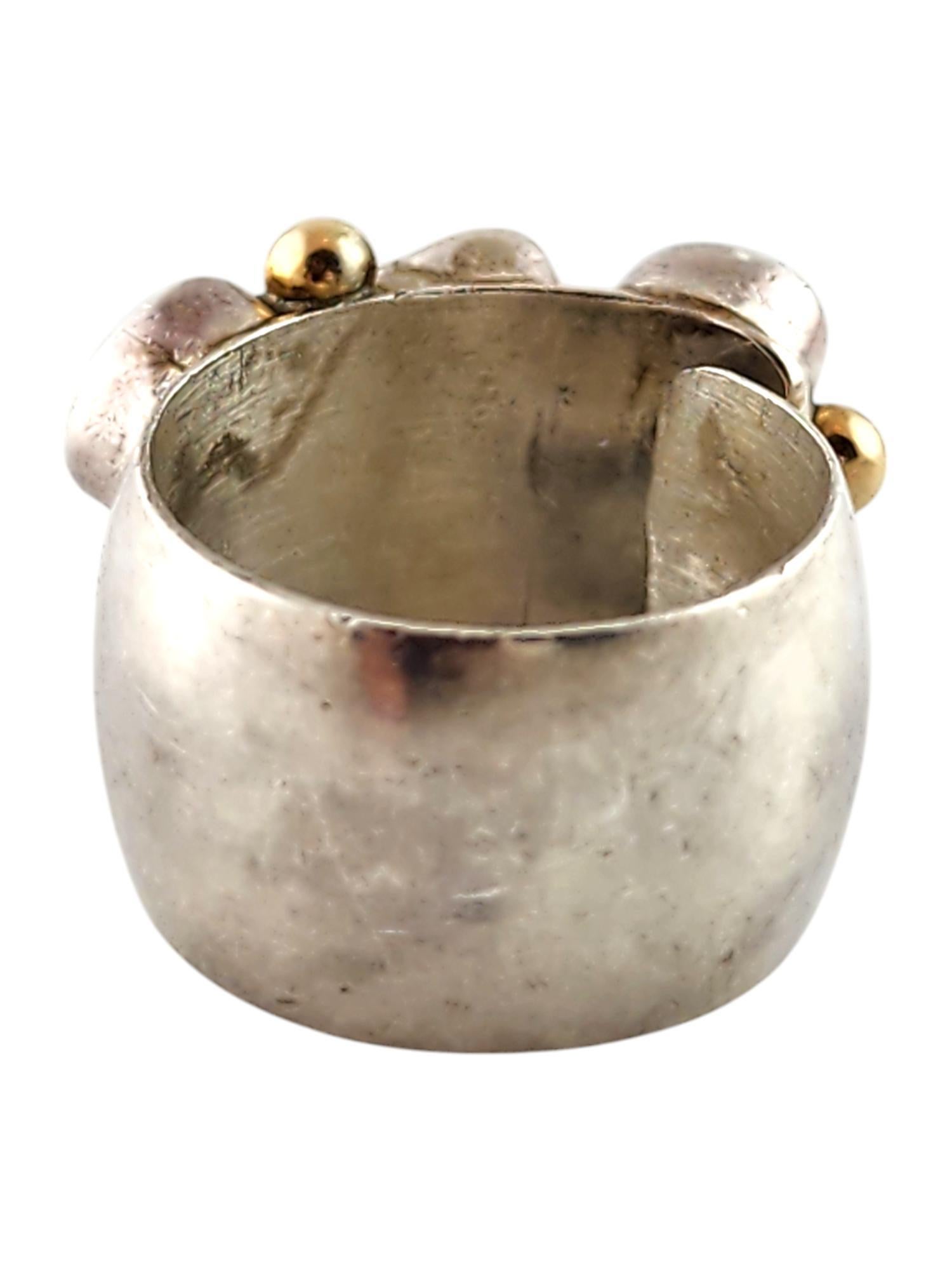 Lilly Barrack 14K Yellow Gold Sterling Silver Ring with Purple & White Stones For Sale 1