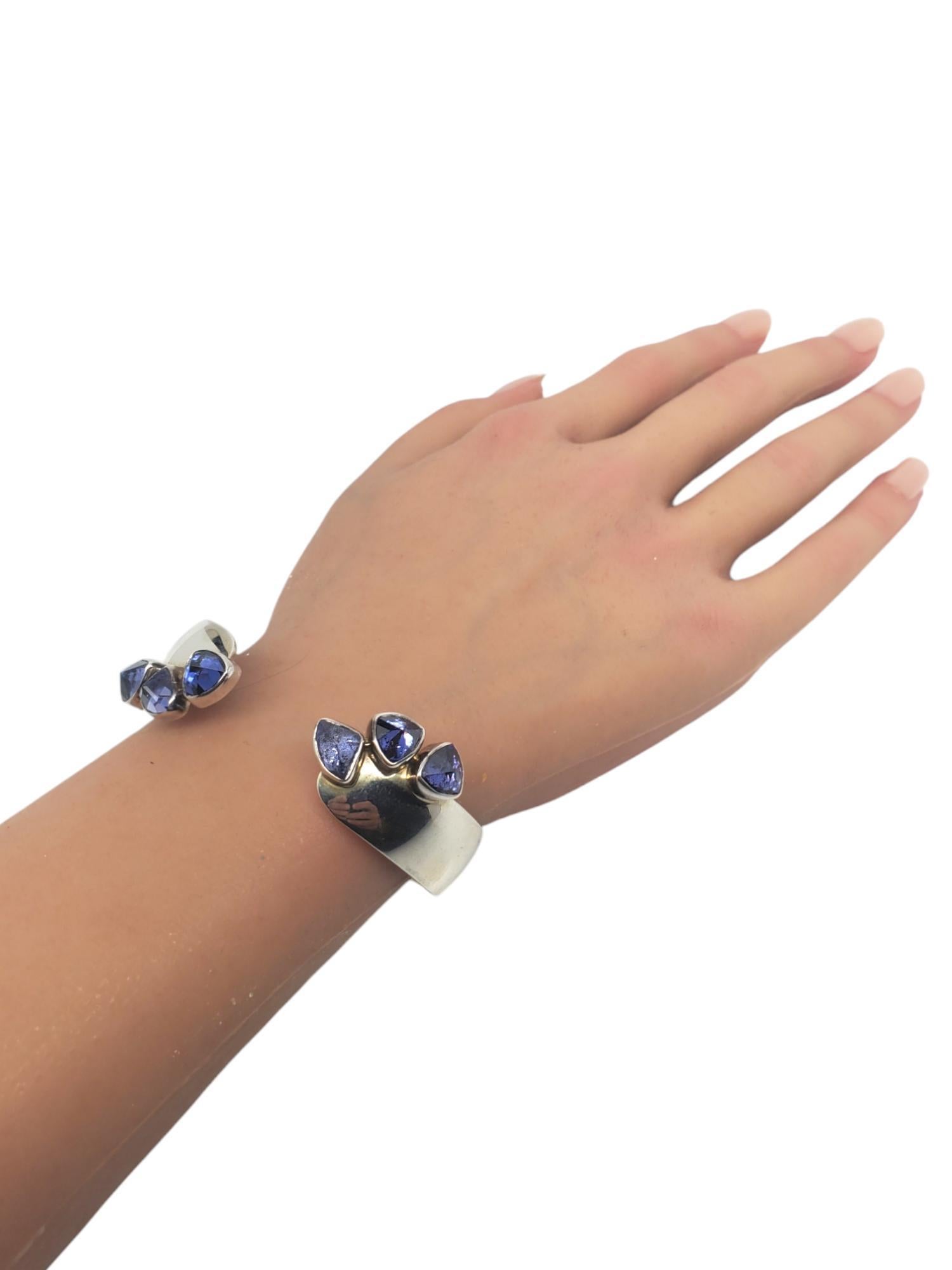 Lilly Barrack Sterling Silver Purple Gemstones Cuff Bracelet # 19503 3