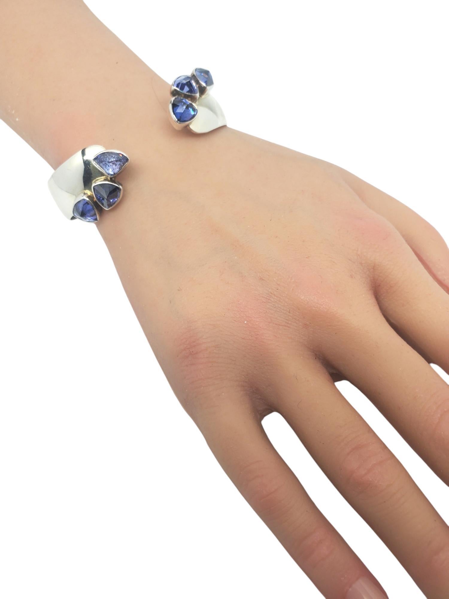 Lilly Barrack Sterling Silver Purple Gemstones Cuff Bracelet # 19503 4