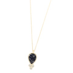 Lilly Black Druzy 18 Karat Gold Necklace