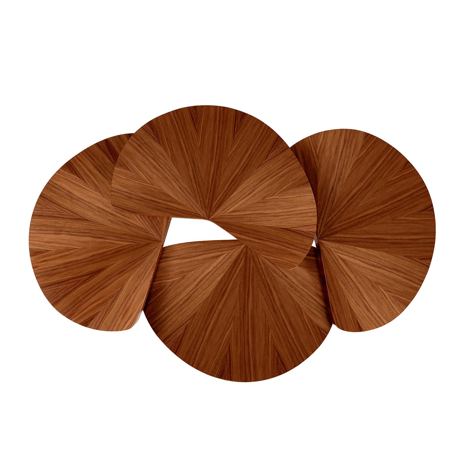 Lilly Coffee Table, Organic Cast Brass Legs & Cascading Glossy Lacquered Tops For Sale 2