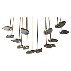 Lilly Contemporary Sculptural LED Chandelier, Solid Brass and crystal. Medium