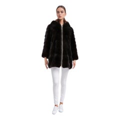 Lilly E Violetta Hooded Mink Fur Coat