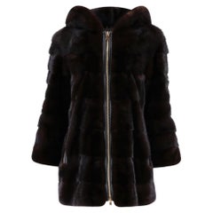 Lilly E Violetta Hooded Mink Fur Coat