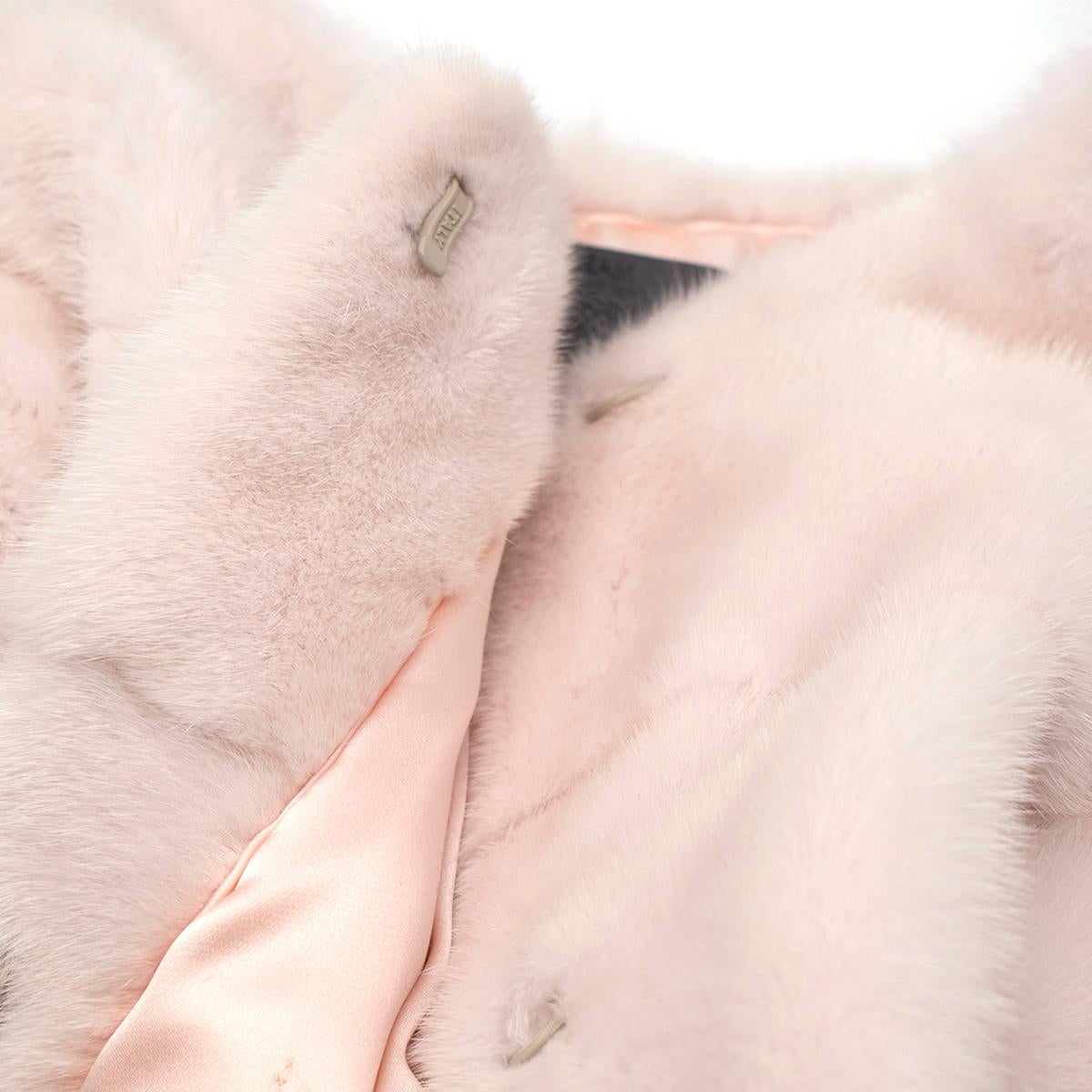Lilly e Violetta Sarah Light Pink Cropped Mink Jacket - Size 6US For Sale 1