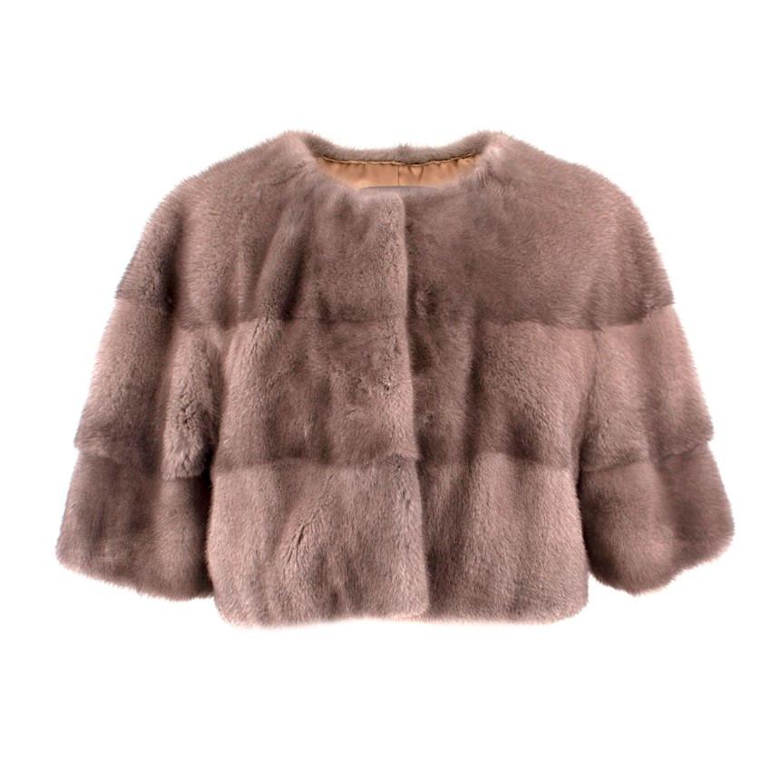 Lilly E Violetta Sarah Mini Mink Fur Jacket

- Lilly e Violettas Sarah Mini is a cropped bolero jacket designed to rest elegantly on the shoulders. With no collar, the hook and eye fastening keeps genuine Danish mink fur in place. 
- Limited